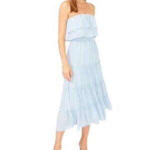 1. State Strapless Ruffle Dress Poseidon Blue XL NWT